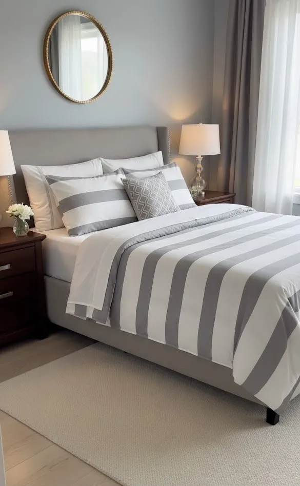 Juego de Sabanas Rayas  (Queen)