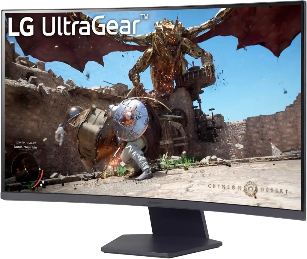 LG Monitor Ultragear Gaming Curvo 31.5" 180Hz QHD, 32G60WA-B (2560 x 1440), Tiempo de Respuesta de 1ms (GTG)